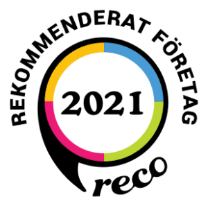 Rekommenderat företag 2021 av Reco.